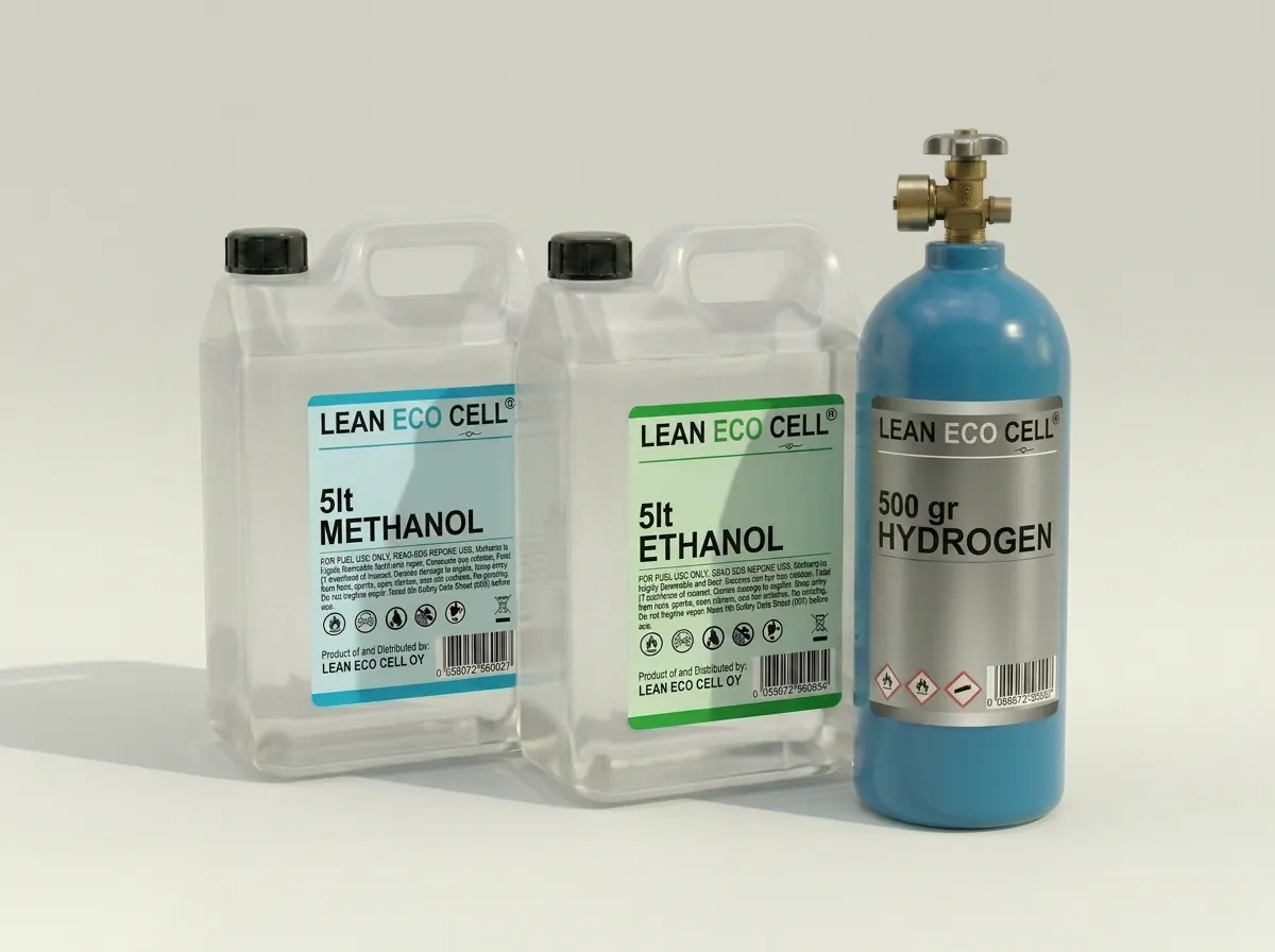 Lean Eco Cell çoklu yakıt kartuşları — metanol, etanol ve hidrojen — yakıt hücresi güç sistemleri için